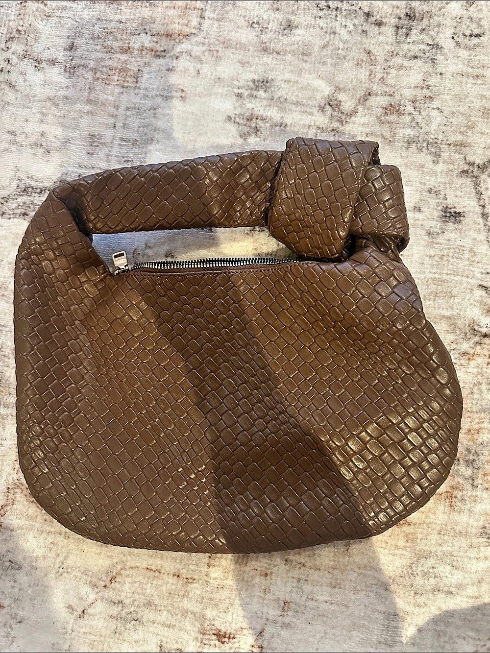Textured Shoulder Bag in Brown Like New